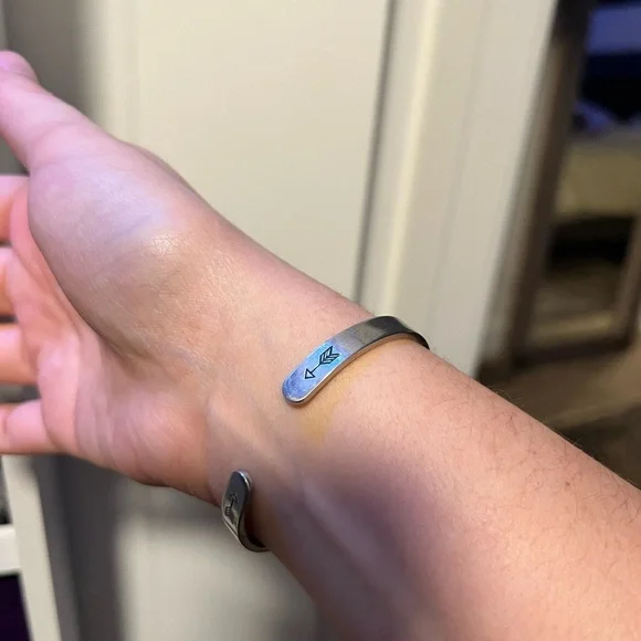 Silver Inspirational Cuff Bracelet - Picture 2 of 3